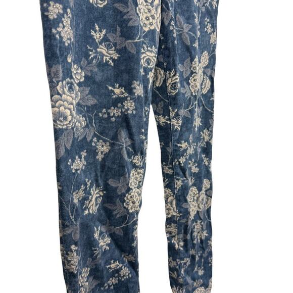 Lauren Ralph Lauren Stretch Cotton Floral Blue Jeans Mid Rise Straight Leg sz 6 - Picture 3 of 16